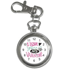 I Love You My Valentine / Our Two Hearts Pattern (white) Key Chain Watches