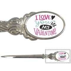 I Love You My Valentine / Our Two Hearts Pattern (white) Letter Openers