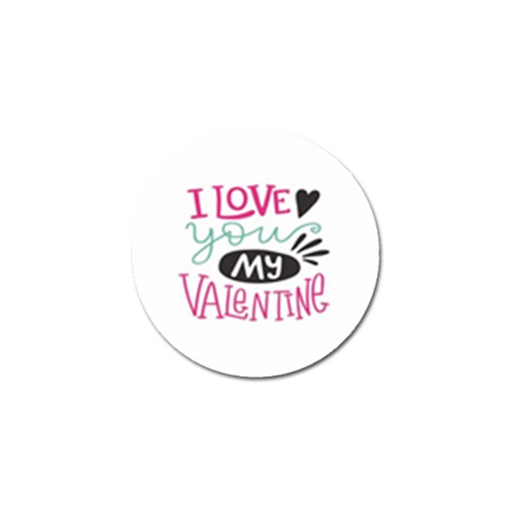 I Love You My Valentine / Our Two Hearts Pattern (white) Golf Ball Marker