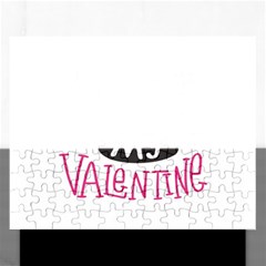 I Love You My Valentine / Our Two Hearts Pattern (white) Rectangular Jigsaw Puzzl