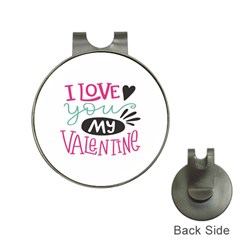 I Love You My Valentine / Our Two Hearts Pattern (white) Hat Clips With Golf Markers by FashionFling