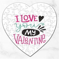 I Love You My Valentine / Our Two Hearts Pattern (white) Jigsaw Puzzle (Heart)