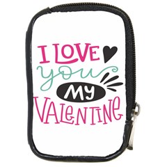 I Love You My Valentine / Our Two Hearts Pattern (white) Compact Camera Cases