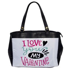 I Love You My Valentine / Our Two Hearts Pattern (white) Office Handbags