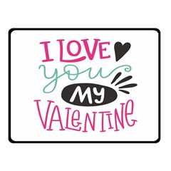 I Love You My Valentine / Our Two Hearts Pattern (white) Fleece Blanket (Small)