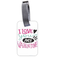 I Love You My Valentine / Our Two Hearts Pattern (white) Luggage Tags (Two Sides)