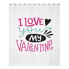 I Love You My Valentine / Our Two Hearts Pattern (white) Shower Curtain 60  x 72  (Medium) 