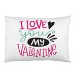 I Love You My Valentine / Our Two Hearts Pattern (white) Pillow Case (Two Sides) Front