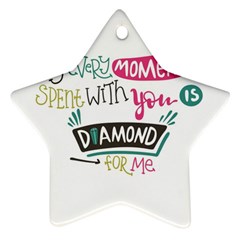 My Every Moment Spent With You Is Diamond To Me / Diamonds Hearts Lips Pattern (white) Ornament (star) by FashionFling