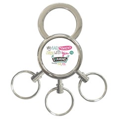 My Every Moment Spent With You Is Diamond To Me / Diamonds Hearts Lips Pattern (white) 3-ring Key Chains by FashionFling