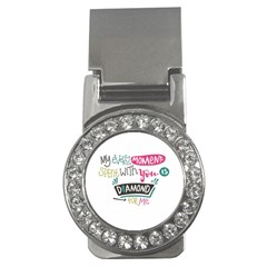 My Every Moment Spent With You Is Diamond To Me / Diamonds Hearts Lips Pattern (white) Money Clips (cz)  by FashionFling