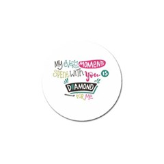 My Every Moment Spent With You Is Diamond To Me / Diamonds Hearts Lips Pattern (white) Golf Ball Marker by FashionFling