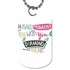 My Every Moment Spent With You Is Diamond To Me / Diamonds Hearts Lips Pattern (white) Dog Tag (two Sides) by FashionFling