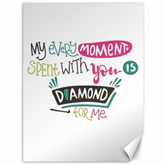 My Every Moment Spent With You Is Diamond To Me / Diamonds Hearts Lips Pattern (white) Canvas 36  X 48  