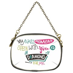 My Every Moment Spent With You Is Diamond To Me / Diamonds Hearts Lips Pattern (white) Chain Purses (one Side)  by FashionFling