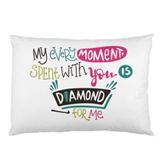 My Every Moment Spent With You Is Diamond To Me / Diamonds Hearts Lips Pattern (white) Pillow Case by FashionFling