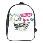 My Every Moment Spent With You Is Diamond To Me / Diamonds Hearts Lips Pattern (white) School Bags(Large)  Front