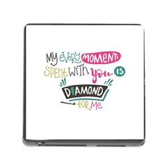 My Every Moment Spent With You Is Diamond To Me / Diamonds Hearts Lips Pattern (white) Memory Card Reader (square) by FashionFling