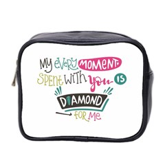 My Every Moment Spent With You Is Diamond To Me / Diamonds Hearts Lips Pattern (white) Mini Toiletries Bag 2-side by FashionFling