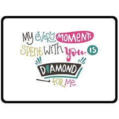 My Every Moment Spent With You Is Diamond To Me / Diamonds Hearts Lips Pattern (white) Fleece Blanket (large)  by FashionFling