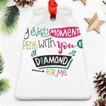 My Every Moment Spent With You Is Diamond To Me / Diamonds Hearts Lips Pattern (white) Bell Ornament (Two Sides) Front