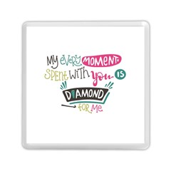 My Every Moment Spent With You Is Diamond To Me / Diamonds Hearts Lips Pattern (white) Memory Card Reader (square)  by FashionFling