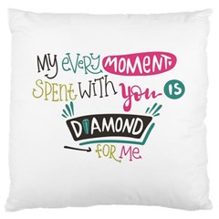 My Every Moment Spent With You Is Diamond To Me / Diamonds Hearts Lips Pattern (white) Large Cushion Case (one Side) by FashionFling