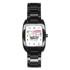 My Every Moment Spent With You Is Diamond To Me / Diamonds Hearts Lips Pattern (white) Stainless Steel Barrel Watch by FashionFling