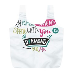 My Every Moment Spent With You Is Diamond To Me / Diamonds Hearts Lips Pattern (white) Full Print Recycle Bags (l)  by FashionFling