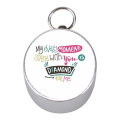 My Every Moment Spent With You Is Diamond To Me / Diamonds Hearts Lips Pattern (white) Mini Silver Compasses