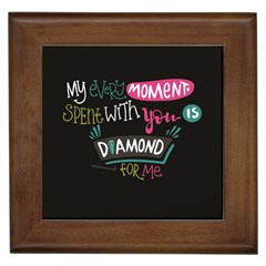 My Every Moment Spent With You Is Diamond To Me / Diamonds Hearts Lips Pattern (black) Framed Tiles by FashionFling