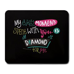 My Every Moment Spent With You Is Diamond To Me / Diamonds Hearts Lips Pattern (black) Large Mousepads