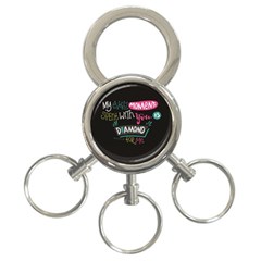 My Every Moment Spent With You Is Diamond To Me / Diamonds Hearts Lips Pattern (black) 3-ring Key Chains by FashionFling