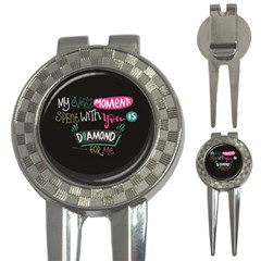 My Every Moment Spent With You Is Diamond To Me / Diamonds Hearts Lips Pattern (black) 3-in-1 Golf Divots by FashionFling