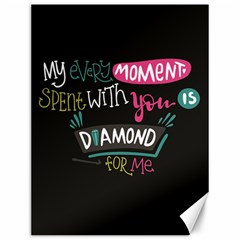 My Every Moment Spent With You Is Diamond To Me / Diamonds Hearts Lips Pattern (black) Canvas 12  X 16   by FashionFling