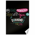 My Every Moment Spent With You Is Diamond To Me / Diamonds Hearts Lips Pattern (black) Canvas 12  x 18   11.88 x17.36  Canvas - 1