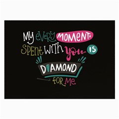 My Every Moment Spent With You Is Diamond To Me / Diamonds Hearts Lips Pattern (black) Large Glasses Cloth (2-side) by FashionFling