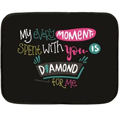 My Every Moment Spent With You Is Diamond To Me / Diamonds Hearts Lips Pattern (black) Double Sided Fleece Blanket (mini)  by FashionFling