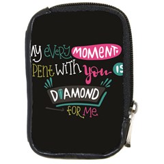 My Every Moment Spent With You Is Diamond To Me / Diamonds Hearts Lips Pattern (black) Compact Camera Cases