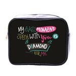 My Every Moment Spent With You Is Diamond To Me / Diamonds Hearts Lips Pattern (black) Mini Toiletries Bags Front