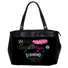 My Every Moment Spent With You Is Diamond To Me / Diamonds Hearts Lips Pattern (black) Office Handbags