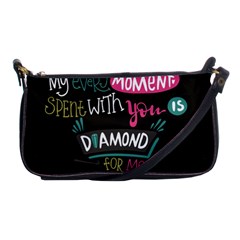 My Every Moment Spent With You Is Diamond To Me / Diamonds Hearts Lips Pattern (black) Shoulder Clutch Bags by FashionFling