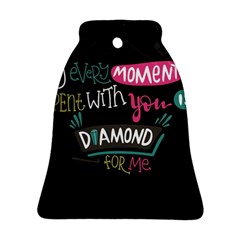 My Every Moment Spent With You Is Diamond To Me / Diamonds Hearts Lips Pattern (black) Ornament (bell) by FashionFling