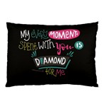 My Every Moment Spent With You Is Diamond To Me / Diamonds Hearts Lips Pattern (black) Pillow Case (Two Sides) Front