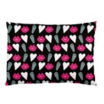 My Every Moment Spent With You Is Diamond To Me / Diamonds Hearts Lips Pattern (black) Pillow Case (Two Sides) Back