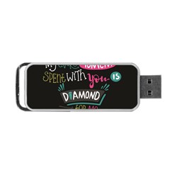 My Every Moment Spent With You Is Diamond To Me / Diamonds Hearts Lips Pattern (black) Portable Usb Flash (two Sides) by FashionFling