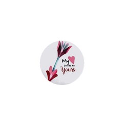 My Heart Points To Yours / Pink And Blue Cupid s Arrows (white) 1  Mini Magnets by FashionFling