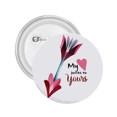 My Heart Points To Yours / Pink And Blue Cupid s Arrows (white) 2 25  Buttons