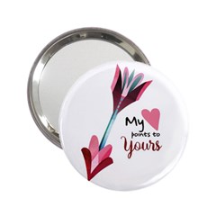 My Heart Points To Yours / Pink And Blue Cupid s Arrows (white) 2 25  Handbag Mirrors by FashionFling