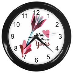 My Heart Points To Yours / Pink And Blue Cupid s Arrows (white) Wall Clocks (black) by FashionFling